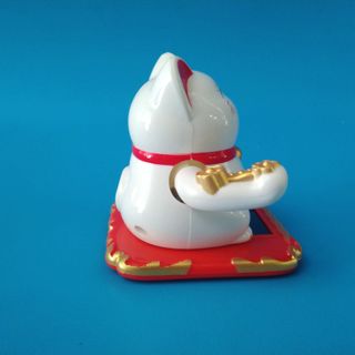 Mèo thần tài hai tay vẫy pin năng lượng mặt trời 9cm