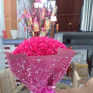 Hoa hồng sáp thơm bó 33 bông
