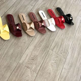 Dép nơ xinh đính ngọc trai