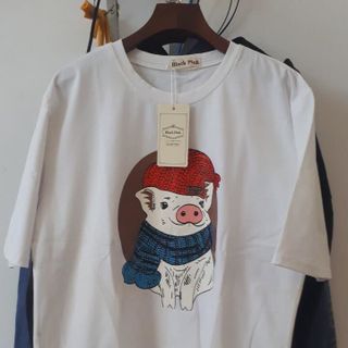 Áo thun unisex - Hình heo - Free size - Đủ màu