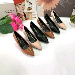 Giày bít 5p gót viền đồng