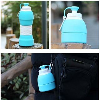 Bình Thể Thao Du Lịch Leo Núi Cắm Trại Gấp Gọn Silicone