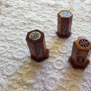 Hủ tăm lục giác 100 gỗ hương