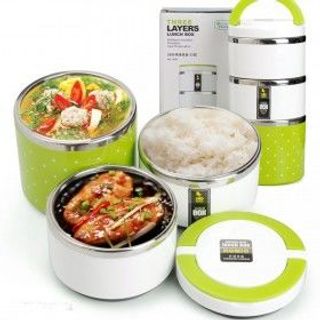 Cặp Lồng Giữ Nhiệt Chấm Bi Ruột Inox
