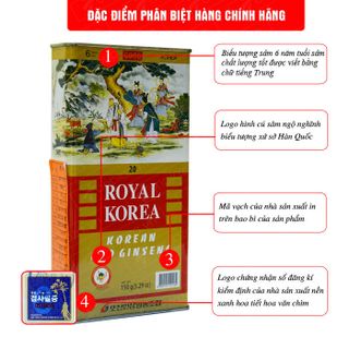Hồng sâm củ khô Punggi Hàn Quốc hộp thiếc 150g