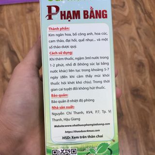 Cai thuốc lá Phạm Bằng -mẫu mới chỉ cai sau 3-5 ngày