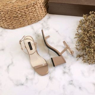 Giày sandal gót trụ 5p quai mảnh trẻ trung và sang trọng