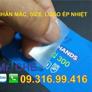 Tem nhãn size logo in chuyển nhiệt lên quần áo Toàn quốc