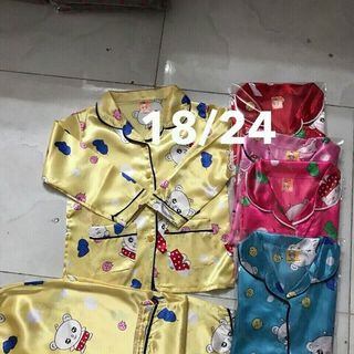 Bộ Pijama dài vải phi bóng