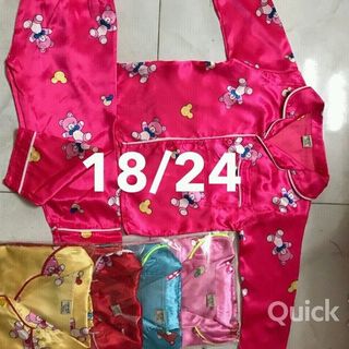 Bộ Pijama dài vải phi bóng