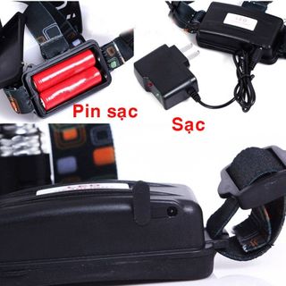ĐÈN PIN ĐỘI ĐẦU 3 BÓNG xạc 2 pin xịn