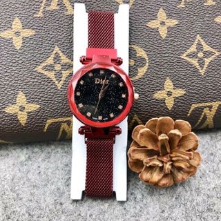 đồng hồ nam châm full đỏ mặt đen