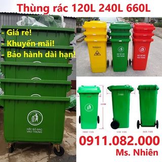 Chuyên bán thùng rác 120 lít 240 lít giá rẻ tại kiên giang- thùng rác siêu dầy-