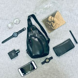 TÚI DA ĐEO CHÉO B5-ĐEN