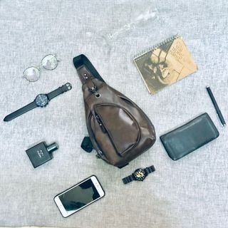 TÚI DA ĐEO CHÉO B5-ĐEN