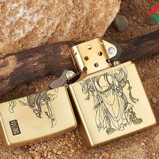 Zippo đồng quan công ruột vàng