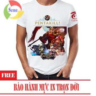 Áo Thun Nam Liên Quân Mobile 3D Tướng Lữ Bố Skin Long Kỵ Sỹ Trắng