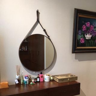 gương decor bọc viền da