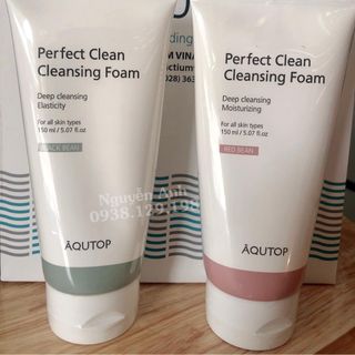 SỮA RỬA MẶT TẠO BỌT CHIẾT XUẤT ĐẬU ĐEN AQUTOP PERFECT CLEAN CLEANSING FOAM BLA