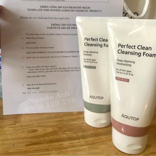 SỮA RỬA MẶT TẠO BỌT CHIẾT XUẤT ĐẬU ĐEN AQUTOP PERFECT CLEAN CLEANSING FOAM BLA