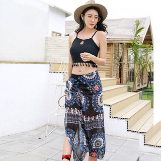 Đồ bơi Bikini thổ cẩm kèm choàng