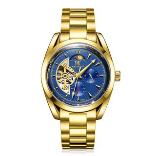 Đồng hồ cơ nam 6 kim kính chống trầy chống nước dây đúc