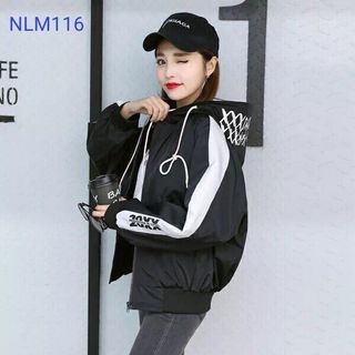 ÁO KHOÁC DÙ NỮ NÓN IN CHỮ