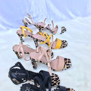 Giày Sandan da beo 6 phân S103 giá sỉ