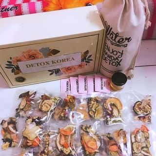 DETOX GIẢM CÂN MIX 5 VỊ HOA QUẢ KÈM BÌNH ĐƯỜNG VÀ MẬT ONG