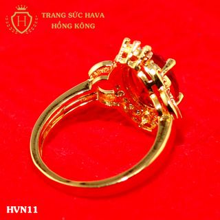 Nhẫn nữ titan mạ vàng mặt đính đá - Trang Sức Hava Hồng Kông - HVN11
