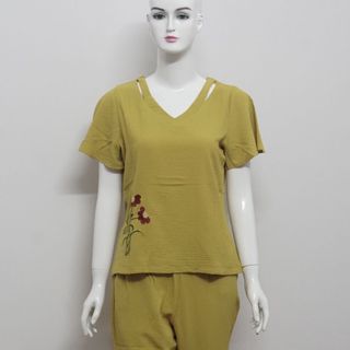 Đồ bộ ĐŨI quần dài thêu hoa