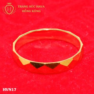 Nhẫn nữ titan mạ vàng trơn - Trang Sức Hava Hồng Kông - HVN17