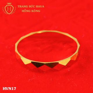 Nhẫn nữ titan mạ vàng trơn - Trang Sức Hava Hồng Kông - HVN17
