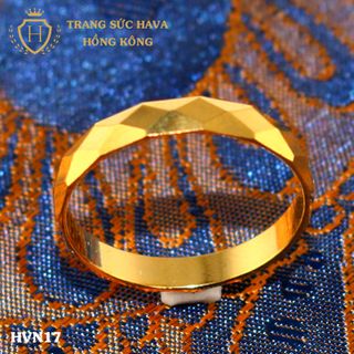 Nhẫn nữ titan mạ vàng trơn - Trang Sức Hava Hồng Kông - HVN17