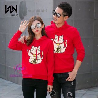 ÁO KHOÁC NỈ HOODIE NAM NỮ MÈO THẦN TÀI giá sỉ