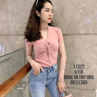 Áo phông cổ tròn nữ bán buôn giá sỉ