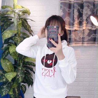 ÁO KHOÁC HOODIE NỮ IN HÌNH GẤU
