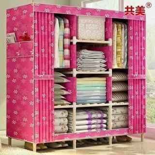 Tủ quần áo vải khung gỗ