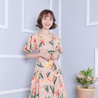 ĐẦM HỌA TIẾT HOA CÁNH TIÊN