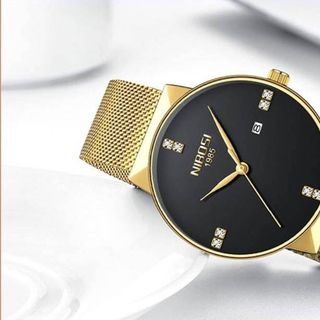 Đồng Hồ Nibosi 2323 Vàng Đen