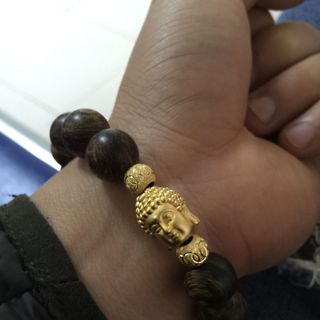 Vòng tay trầm hương sánh chìm nước charm bạc ta mạ vàng 18k sỉ lẻ toàn quốc