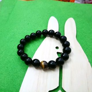 chuỗi đeo tay phong thủy hạt đá đen mix đá mắt hổ giá sỉ 25k 1 chuỗi mỗi hạt kích thước 10li