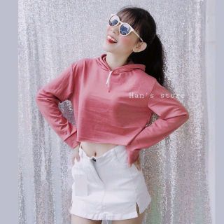 ÁO CROPTOP THUN TAY DÀI CÓ NÓN