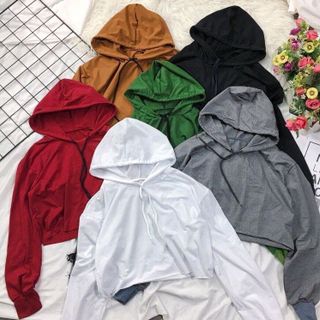 ÁO CROPTOP THUN TAY DÀI CÓ NÓN