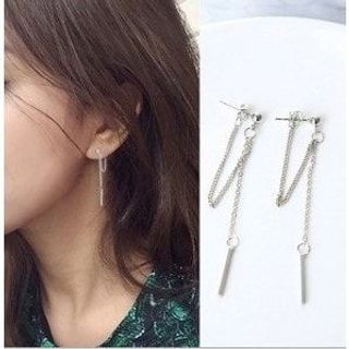 Khuyên tai cá tính phối xích thả dài