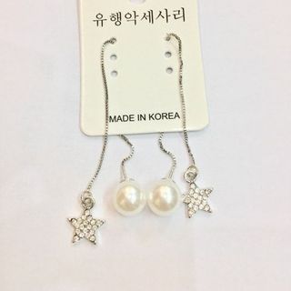 Khuyên tai ngôi sao đính ngọc chốt trai