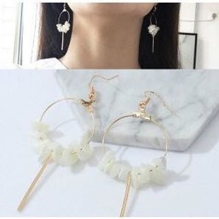 Khuyên tai họa tiết đá mảnh độc lạ
