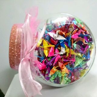 hũ thủy tinh 500 hạc giấy Giá 300k nguyên hũ y hình lun đặt hàng 0 9 4 2 1 8 91 23