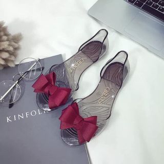 GIÀY NHỰA TRONG SUỐT ĐÍNH NƠ