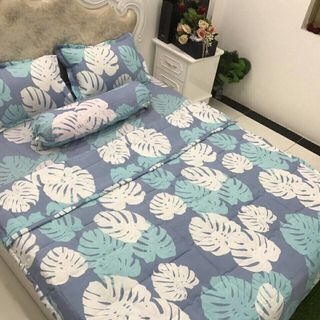 BỘ CHĂN GA GỐI COTTON ĐŨI KÍCH THƯỚC 1M6 X 2M